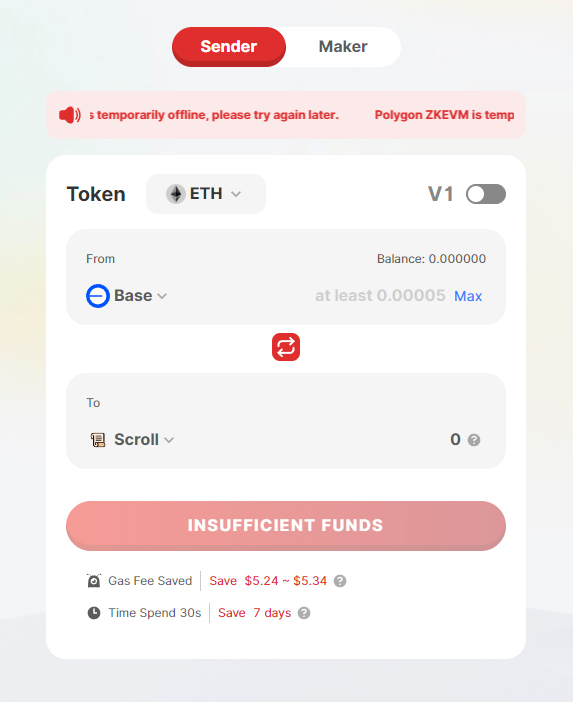 Swap ETH thông qua cầu Orbiter để làm nhiệm vụ Scroll Airdrop