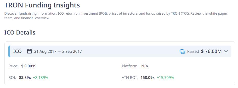 TRX bán ICO vào năm 2017