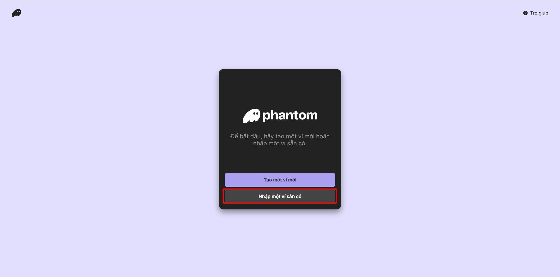 Khôi phục lại Phantom wallet