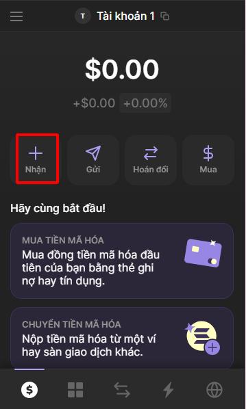 Nhận token bằng Phantom wallet bước 1